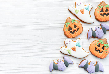 Fototapeta na wymiar Multicolored autumn homemade cookies