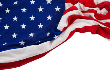 Digital png illustration of usa flag with copy space on transparent background