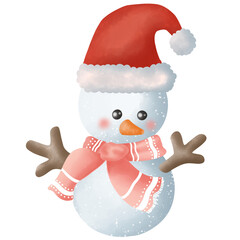 snowman with hat and scarf