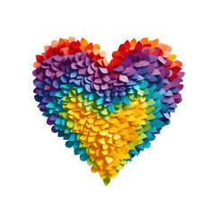 LGBTQ Abstract 3D Heart Isolated on Transparent Background