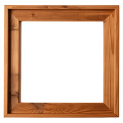 Square Wooden Frame Isolated on Transparent Background