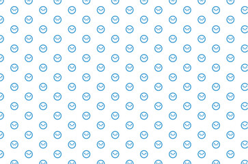 Digital png illustration of blue sad emoji icons pattern on transparent background