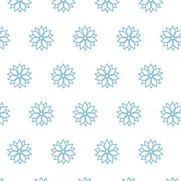 Digital png illustration of rows of blue snowflakes on transparent background