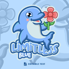 Cute Dolphin Logo Cartoon Character