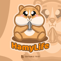 Cute Hamster Logo Cartoon