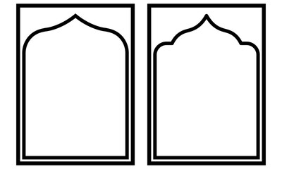 simple arabian window frame set isolated on white background