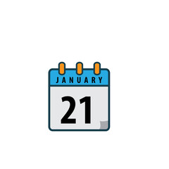January date calendar icon vector logo design template