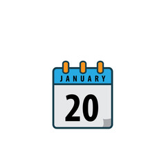 January date calendar icon vector logo design template