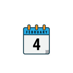 February date calendar icon vector logo design template