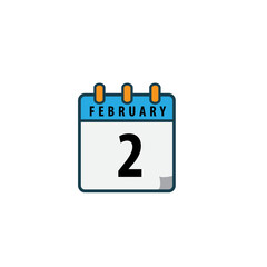 February date calendar icon vector logo design template
