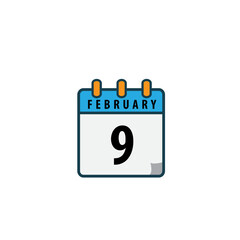 February date calendar icon vector logo design template