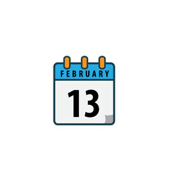 February date calendar icon vector logo design template
