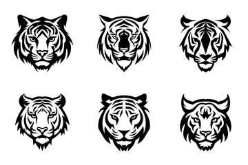 tiger head vector logo illustration design collection