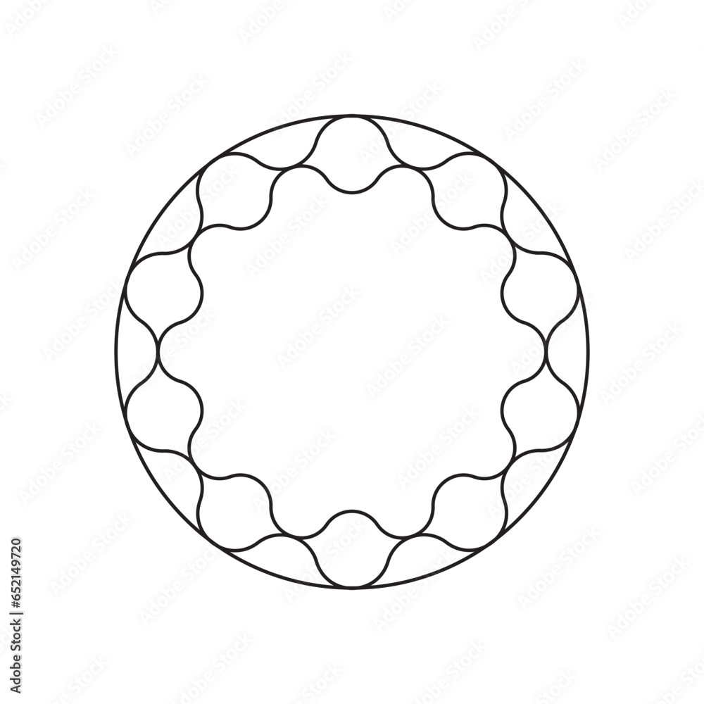 Wall mural circle frame with line style 2