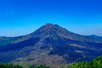 Fototapeta na wymiar Mount Batur, an active volcano in Kintamani, Bali, Indonesia.