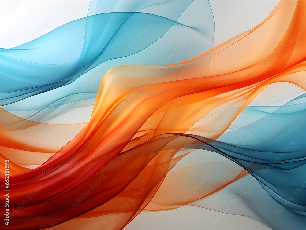 Wall mural background in orange-blue colors resembling wind-rippled fabric