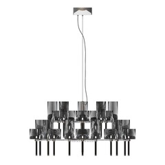 chandelier on the ceiling isolated on white background, hanging lamp, pendant light, 3D illustration, cg render