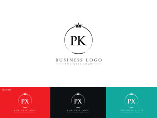 PK, pk Stylish Circle Crown Logo, Monogram Pk Logo Letter Vector - obrazy, fototapety, plakaty