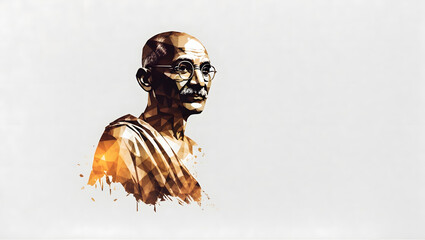 Mahatma Gandhi vector illustration. Gandhi Jayanthi. Image is generated with the use of an Artificial intelligence