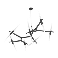 chandelier on the ceiling isolated on transparent background, hanging lamp, pendant light, 3D illustration, cg render