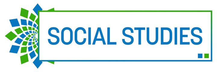 Social Studies Green Blue Circular Box 