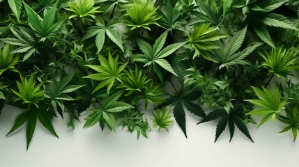 Green leaves of natural hemp marijuana for medical use