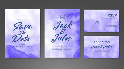 Wedding invitation with abstract watercolor background