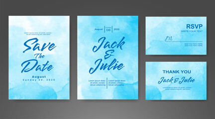 Wedding invitation with abstract watercolor background