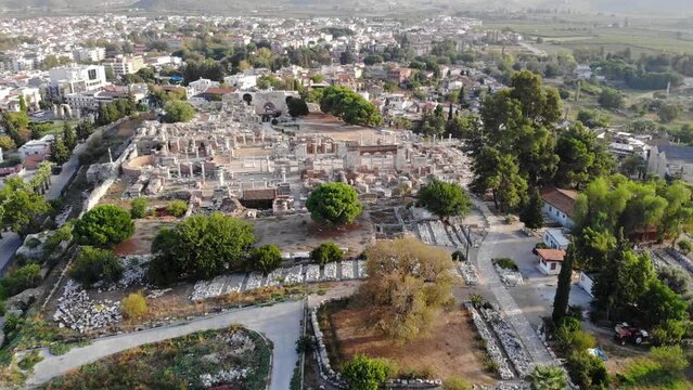 Turkey Selcuk St Basilica drone view