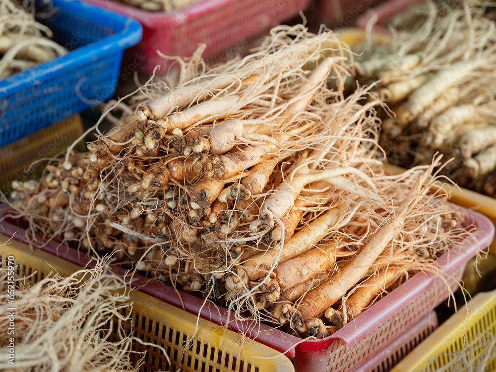 Sticker ginseng at the traditional market