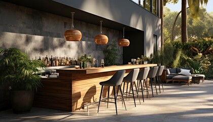 outdoor modern hotel bar