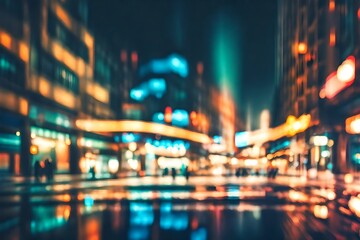 Abstract background with bokeh defocused lights and shadow from cityscape at night. - obrazy, fototapety, plakaty