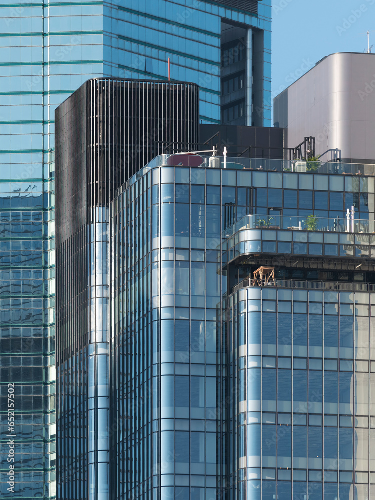 Poster building abstract. details of modern office building