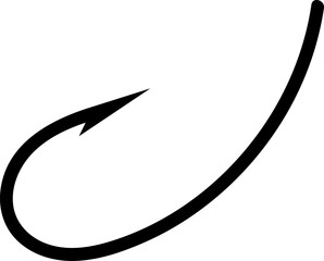 Fish hook icon. Simple flat style. Fishhook, angler, metal sharp needle, trap. Vector illustration