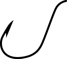 Fish hook icon. Simple flat style. Fishhook, angler, metal sharp needle, trap. Vector illustration