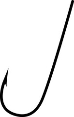 Fish hook icon. Simple flat style. Fishhook, angler, metal sharp needle, trap. Vector illustration