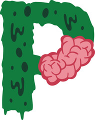 Zombie Brain Alphabet P