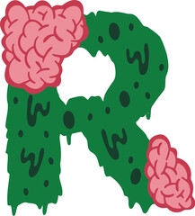 Zombie Brain Alphabet R