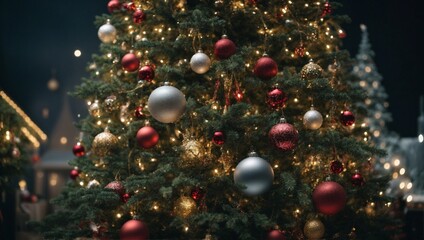 Obraz na płótnie Canvas decorated christmas tree