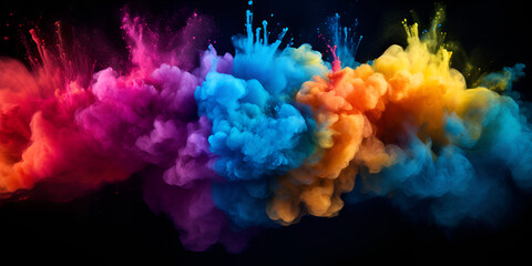 Obraz na płótnie Canvas Powder Smoke Explosion Colorful Background