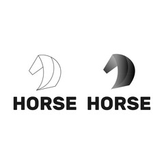 a 3d abstract chess horse logo template