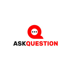 letter q with chat icon a logo template app and  to ask question and queries       