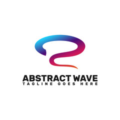 abstract wave logo template for technology