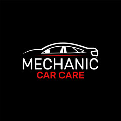 car repairing shop logo template , a line art car logo template