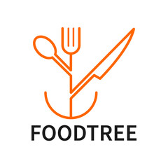 food tree logo template , food logo template , spoon icon , knife icon , fork icon