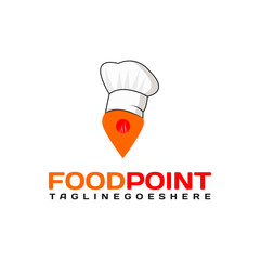 Food point, food and restaurant logo, vector logo template, Food Point Logo Design Template