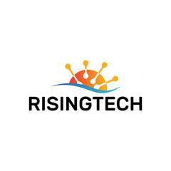 technology sun rising with new tech ideas , a logo for emerging technology company