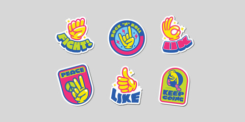 Set of Urban Retro inspirational and motivational tags and Stickers illustration vector