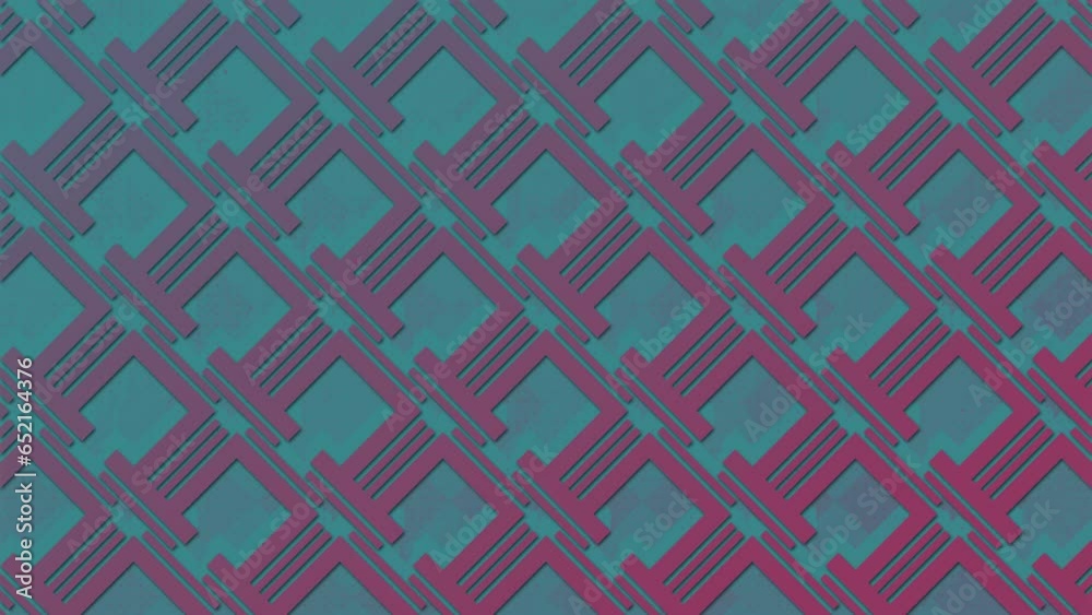 Leinwandbilder Abstract background with loop animation of geometric pattern. 3d rendering 4K