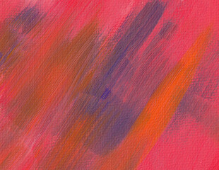 Abstract and colorful acrylic painting background with brush strokes. Contemporary art hand drawn backdrop. Modern and colorful artwork. Suitable for wall decoration, poster, or banner.